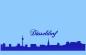 Preview: Kissenhülle DÜSSELDORF Skyline bestickt Baumwolle Farbauswahl Größenauswahl
