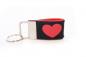 Mobile Preview: Mini Schlüsselanhänger aus Wollfilz mit Herz - schwarz rot