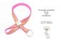 Mobile Preview: Schlüsselband Pink mit Blumen 15 mm breit