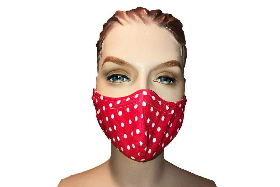 Mundmaske mit Nasenbügel Baumwolle 3-lagig FRAUEN wiederverwendbar Atemmaske
