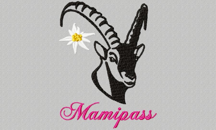 Mutterpasshülle bestickt Mamipass + Steinbock Wollfilz Farbauswahl